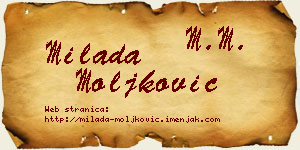 Milada Moljković vizit kartica